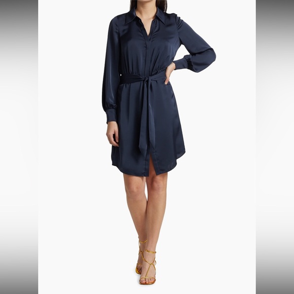 Ramy Brook Dresses & Skirts - Ramy Brook Navy Ayla Tie-Front Shirtdress